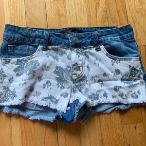 Klique B floral jean shorts